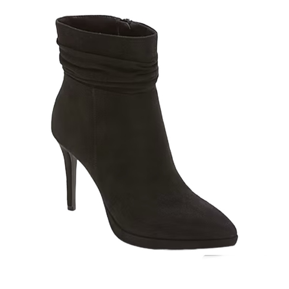 Worthington Women’s Black Faux Suede Stiletto Heel Slouch Ankle Boots Size 11 M